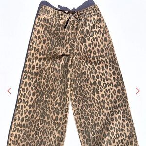 Leopard Print Wide-Leg Trousers